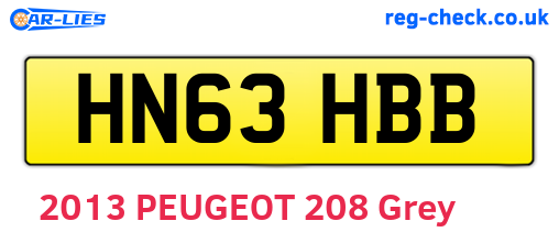 HN63HBB are the vehicle registration plates.