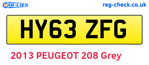 HY63ZFG are the vehicle registration plates.