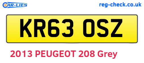 KR63OSZ are the vehicle registration plates.