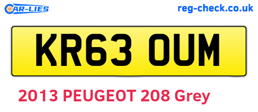 KR63OUM are the vehicle registration plates.