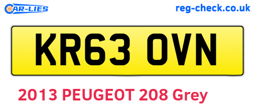KR63OVN are the vehicle registration plates.
