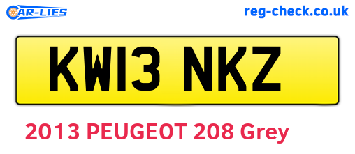 KW13NKZ are the vehicle registration plates.