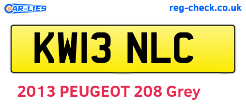 KW13NLC are the vehicle registration plates.