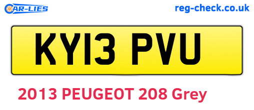 KY13PVU are the vehicle registration plates.