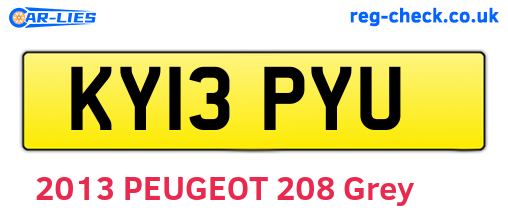 KY13PYU are the vehicle registration plates.