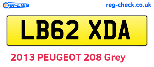 LB62XDA are the vehicle registration plates.