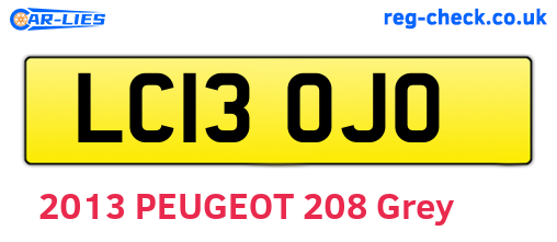 LC13OJO are the vehicle registration plates.
