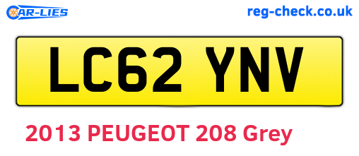 LC62YNV are the vehicle registration plates.