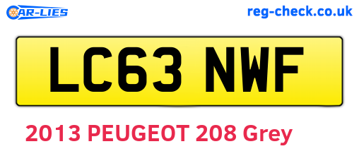 LC63NWF are the vehicle registration plates.