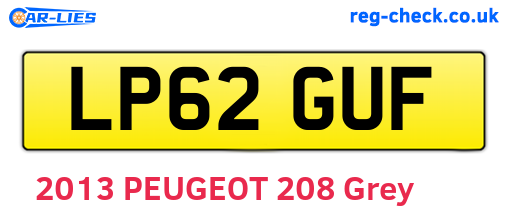 LP62GUF are the vehicle registration plates.