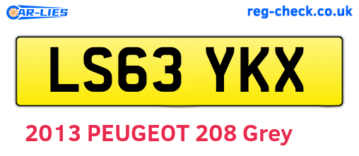 LS63YKX are the vehicle registration plates.