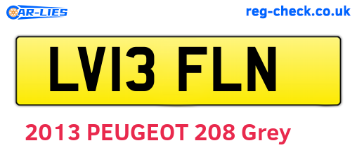 LV13FLN are the vehicle registration plates.