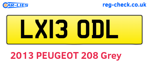 LX13ODL are the vehicle registration plates.