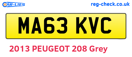 MA63KVC are the vehicle registration plates.