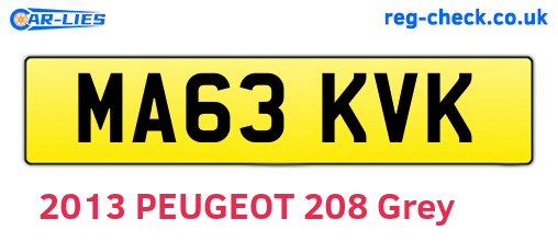 MA63KVK are the vehicle registration plates.