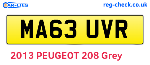 MA63UVR are the vehicle registration plates.