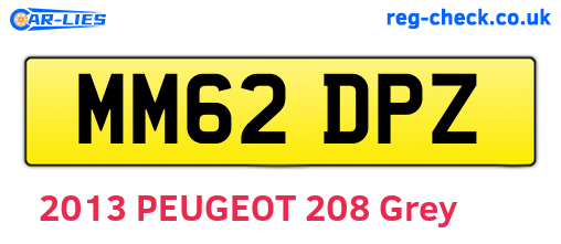 MM62DPZ are the vehicle registration plates.