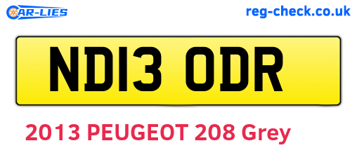 ND13ODR are the vehicle registration plates.