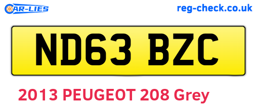 ND63BZC are the vehicle registration plates.