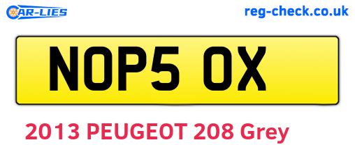 NOP50X are the vehicle registration plates.