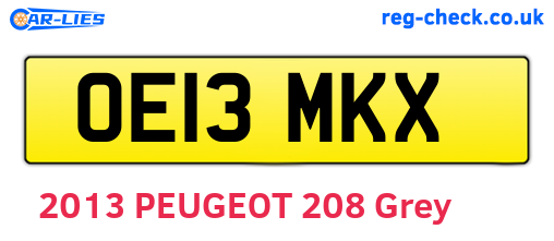 OE13MKX are the vehicle registration plates.