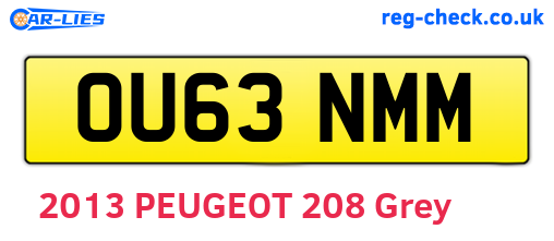 OU63NMM are the vehicle registration plates.