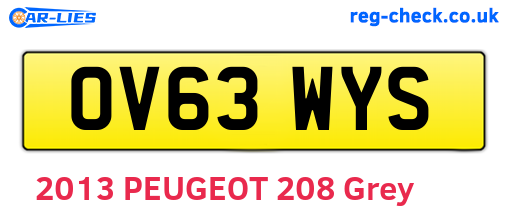 OV63WYS are the vehicle registration plates.