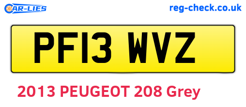 PF13WVZ are the vehicle registration plates.