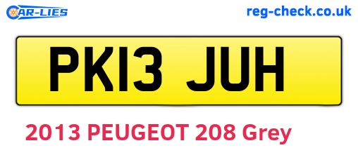 PK13JUH are the vehicle registration plates.