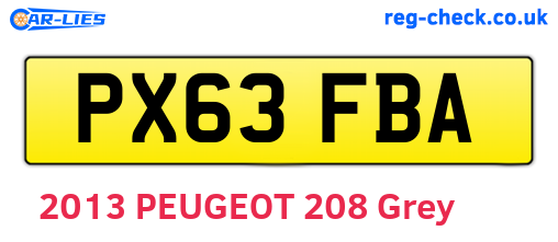 PX63FBA are the vehicle registration plates.