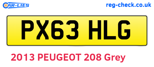 PX63HLG are the vehicle registration plates.