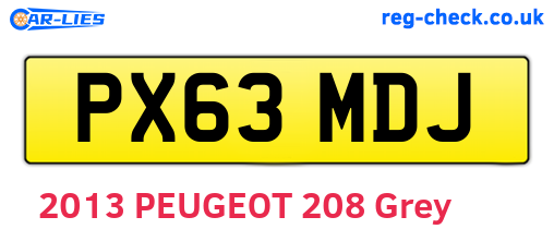 PX63MDJ are the vehicle registration plates.