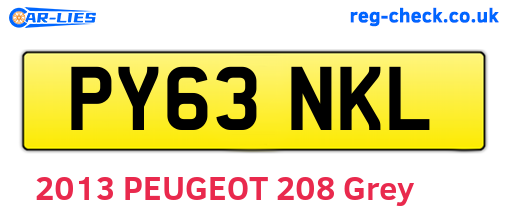 PY63NKL are the vehicle registration plates.