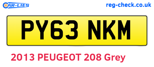 PY63NKM are the vehicle registration plates.