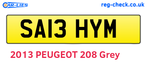 SA13HYM are the vehicle registration plates.