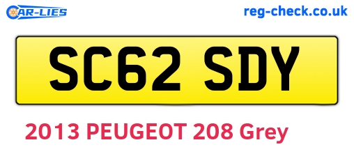 SC62SDY are the vehicle registration plates.