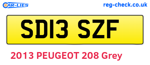 SD13SZF are the vehicle registration plates.