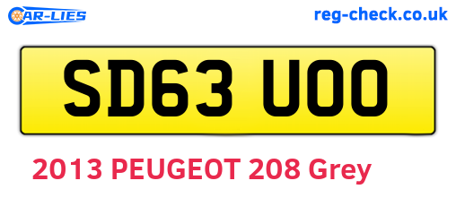 SD63UOO are the vehicle registration plates.