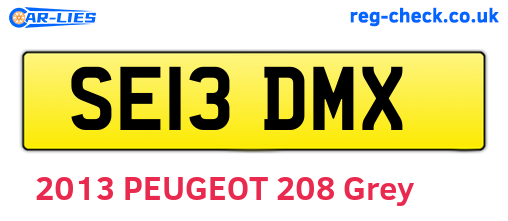 SE13DMX are the vehicle registration plates.