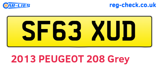 SF63XUD are the vehicle registration plates.