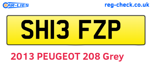 SH13FZP are the vehicle registration plates.