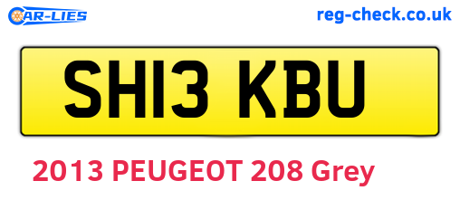 SH13KBU are the vehicle registration plates.