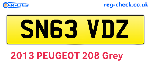 SN63VDZ are the vehicle registration plates.