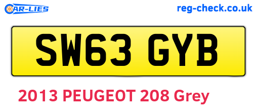 SW63GYB are the vehicle registration plates.