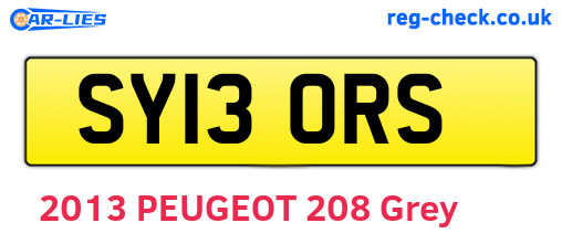 SY13ORS are the vehicle registration plates.