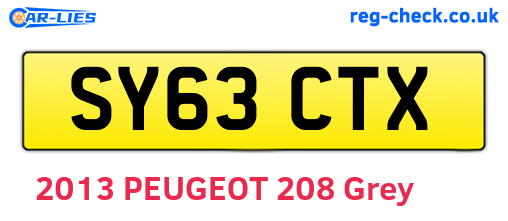 SY63CTX are the vehicle registration plates.