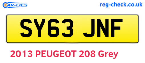 SY63JNF are the vehicle registration plates.
