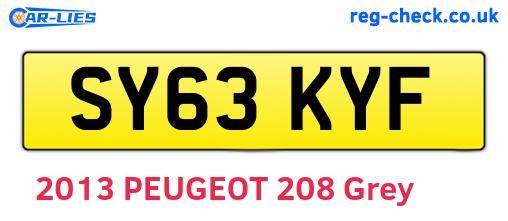 SY63KYF are the vehicle registration plates.