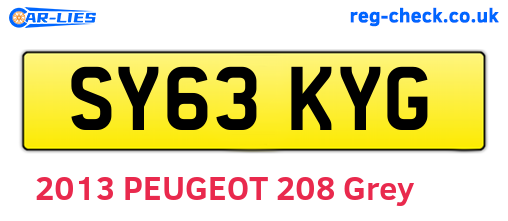 SY63KYG are the vehicle registration plates.