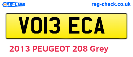 VO13ECA are the vehicle registration plates.